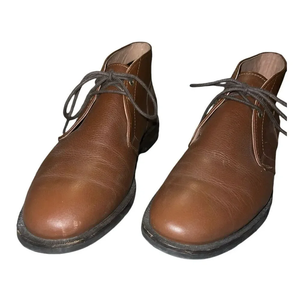 ✨Lands End Mens Boots Brown Leather Chukka Lace Up Ankle US Size 9✨